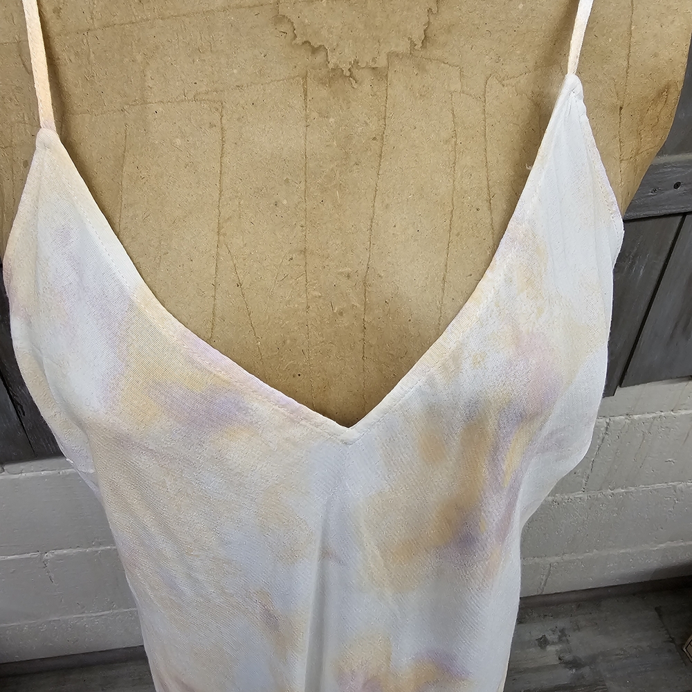 A New Day Cream Purple Sleeveless Maxi Dress Size Large With Slits On Sides - Picture 8 of 10